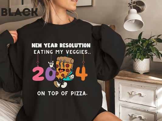 sarcastic Pizza Sweatshirt: "Veggies On Pizza" Resolution