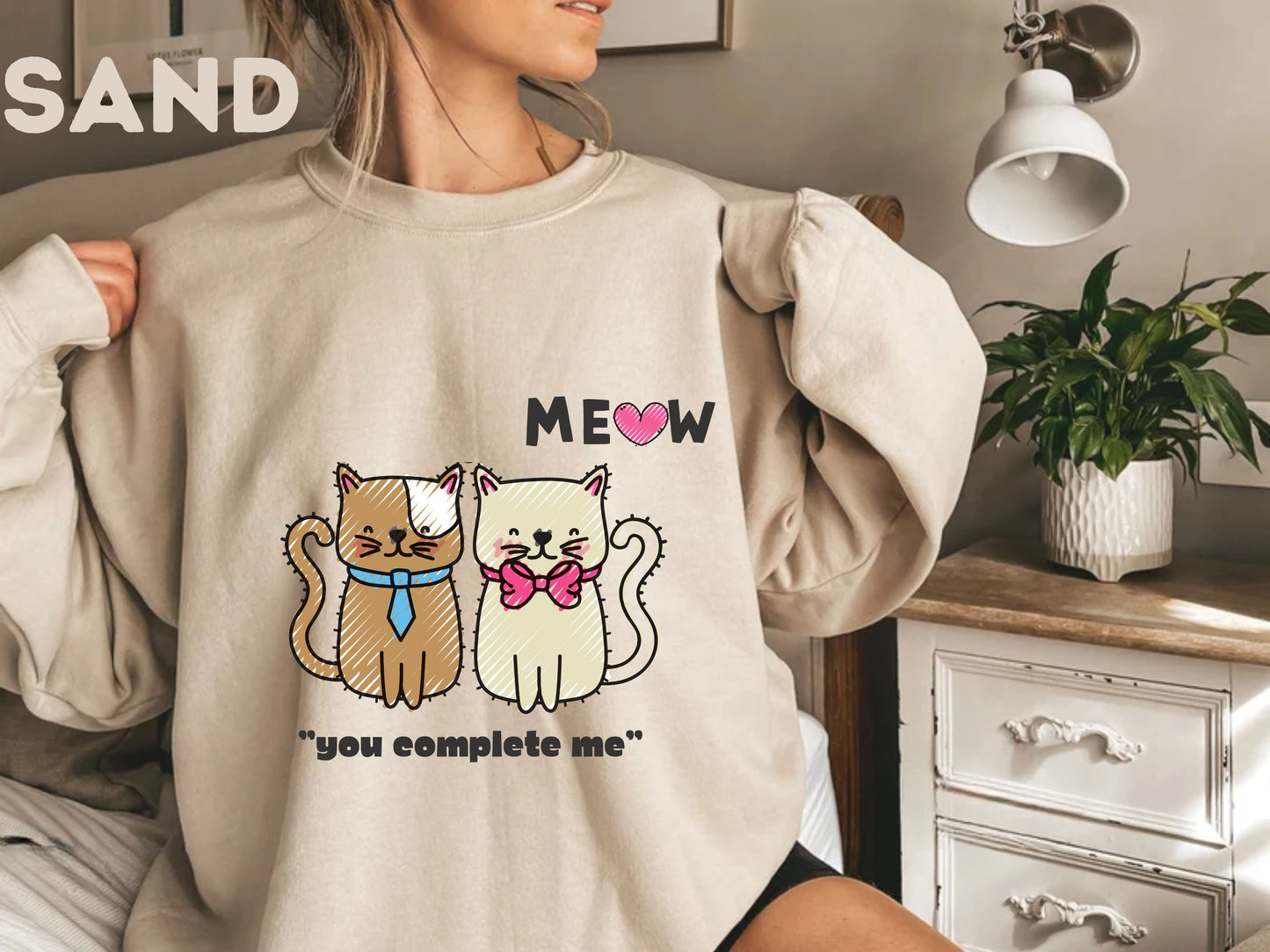 Meow U Complete Me" Cat Lover Sweat-Shirt