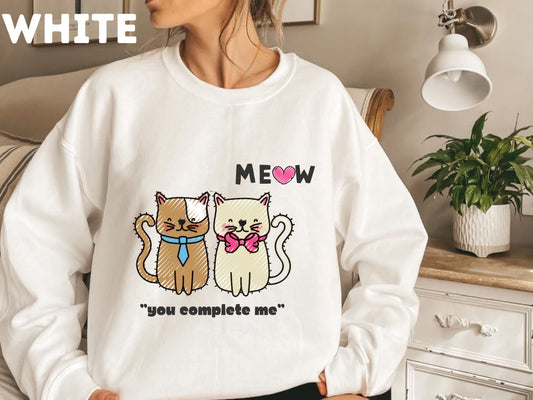 Meow U Complete Me" Cat Lover Sweat-Shirt