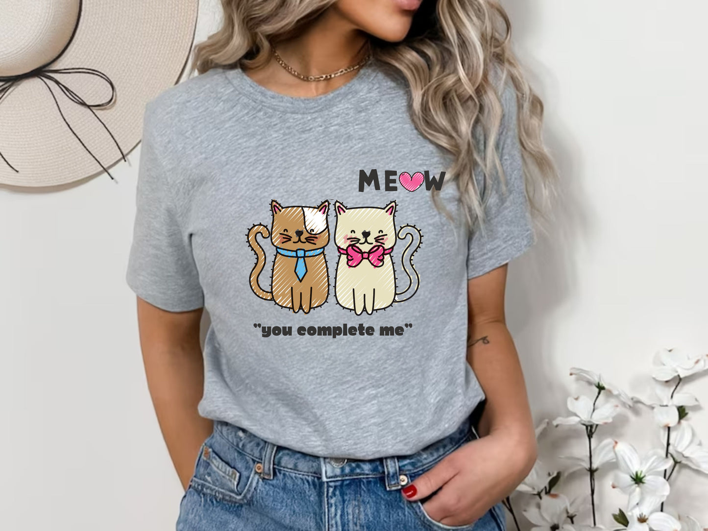 Meow U Complete Me" Cat Lover Sweat-Shirt